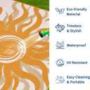 Garvee Outdoor Rug 9x12 Waterproof Patio Rugs with Boho Sun Pattern, Reversible Plastic Straw Camping Rugs Outdoor Indoor RV Mat Carpet for Deck, Backyard, Picnic, Porch, Balcony, Beach, Orange