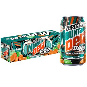 Mountain Dew, Baja Cabo Citrus Zero Sugar 12 Fl Oz Cans (Pack of 12) (EXP 04/06/26)