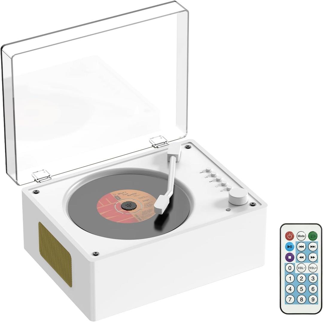 Portable CD Player with Bluetooth 5.3, Hi-Fi Speakers,3.5mm AUX, USB Playback Retro CD Player for Home(White)