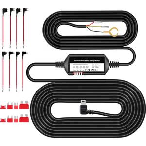 Dash Cam Acc Multi-Size Hardwire Kit with Voltage Indicator for Dash Camera, USB C Power Port, 24H Parking Monitoring with Low Voltage Protection