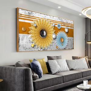 Solid wood frame abstract Wall Art Framed Ready to Hang Wall Art Modern artwork Fantasy Paintings 3D chrysanthemumabstract lines Wall Art Prints Canvas Painting 24"x48"Large Size for Liv ing Room Bedroom Office Decoration (awork16)