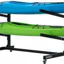 Freestanding Kayak Storage Rack with Wheels, Adjustable Kayak Racks for Garage and Outdoor, Heavy Duty Kayak Stands for Canoes, Kayaks, SUP and Surfboards, 2 Levels