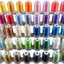 New brothread 40 Colors Compatible with Brother Polyester Embroidery Machine Thread Kit 500M (550Y) Each Spool Compatible with Brother Babylock Janome Singer Pfaff Bernina Embroidery & Sewing Machine