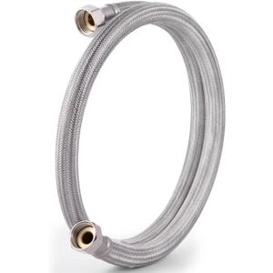 Garden Leader Hose 5ft x 5/8" ID, Short Garden Hose, EPDM Rubber Core with 304 Stainless Steel Braided Layer Water Hose, 3/4 GHT Dual Female Fittings, Heavy Duty, No Kink, Flexible,1500 Burst PSI