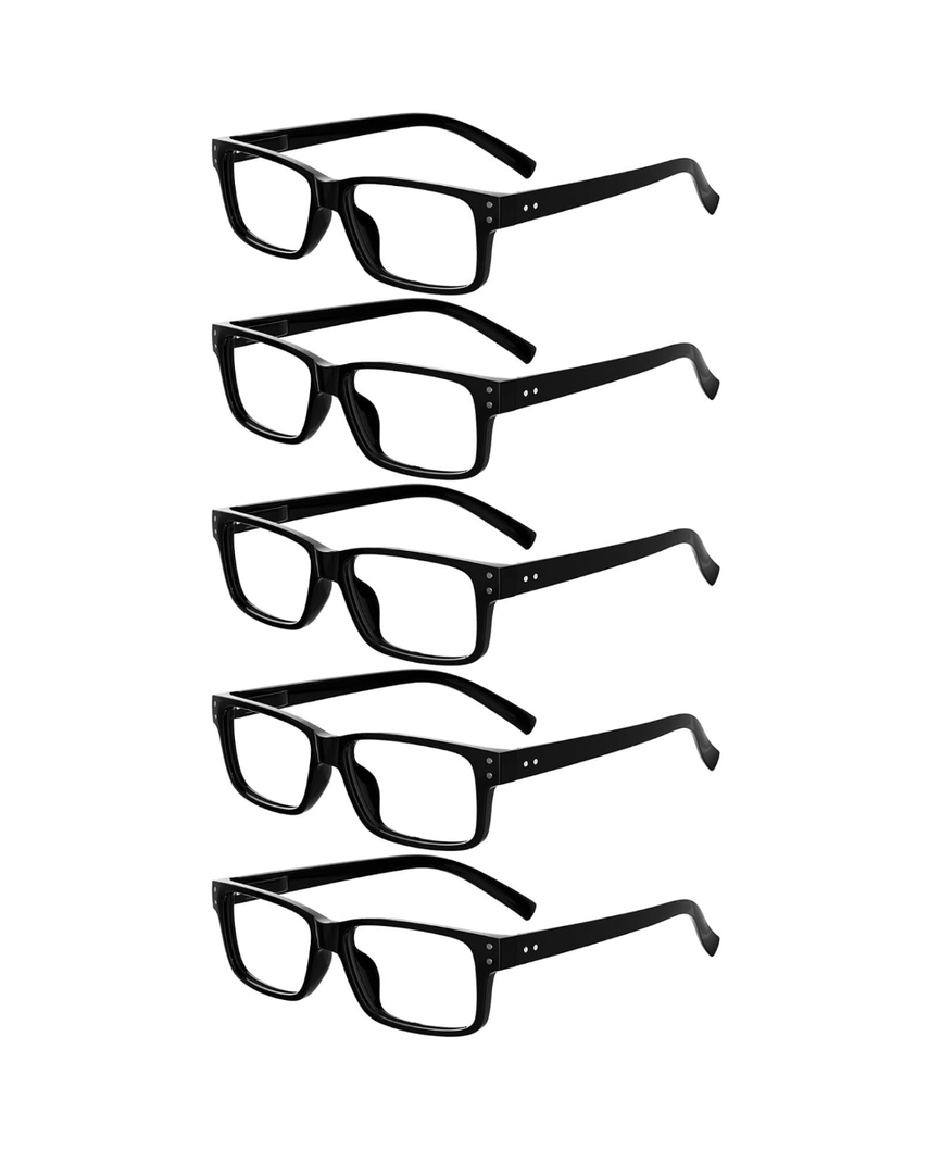 Eyekepper Vintage Reading Glasses for Men - 5 Pack Spring Hinges Classic Readers