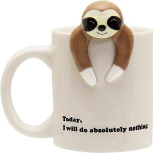 Decodyne Funny Sloth Coffee Mug - Cute Sloth Gifts For Coworkers Women & Men - White Elephant Gifts for Adults, Funny Office Present