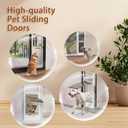 Dog Door for Sliding Glass Door, Adjustable Height 75 3/5" to 80", Aluminum Frame Sliding Door Dog Door Insert, Suitable for Large Dogs Up to 75 lbs(Large,White)