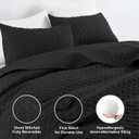 HORIMOTE HOME Quilt Set King Size, Black Bedspread with Clouds Pattern, Soft Coverlet Set Lightweight Microfiber Quilted Bedspread for All Season, Includes 1 Quilt and 2 Pillow Shams