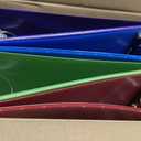 Amazon Basics 3 Ring Binder, 2 inch Round Rings, Holds 375 Sheets, Two Interior Pockets, Assorted Colors, 4-Pack