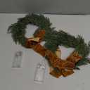 Thiccywoov 2 Pcs 9 Small Christmas Bow Wreath Xmas Velvet Brown Knot Artificial Norfolk Pine Winter Garlands for Cabinet Front Door Window Home Wall Decor (Christmas Bow Wreath)