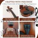 Violin 4/4 Full Size Kit, Solid Wood Acoustic Violin Fiddle Set for Beginner Adult Student Teen Kid with Violin Case, Rosewood Bow, Shoulder Rest, Extra Strings and Cleaning Cloth (Brown, Full)