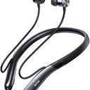 Neckband Bluetooth Headphones, Wireless Earbuds with Mic, CVC8.0 Noise Canceling, 35Hrs Playtime, IPX5 Waterproof Magnetic Earphones Around The Neck Headphones for Sports (Black 2026)