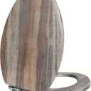 Angol Shiold Elongated Toilet Seat Molded Wood Toilet Seat with Quietly Close and Quick Release Hinges, Easy to Install also Easy to Clean (Elongated, Board) (Elongated-18.5)