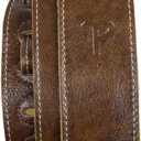 Perri's Leathers Italian Leather Guitar Strap, 41" to 56", Chestnut, Soft Deluxe, Adjustable, Reinforced Keyhole & Slots, Electric, Bass, Acoustic Guitar Straps Leather