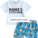 Yiiciovy Toddler Baby Boy Summer Clothes Outfits Western Animals Farm Themed Short Sleeve Top and Short 2Pcs Country Outfits 90