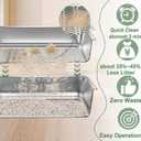 Stainless Steel Sifting Litter Box for Clumping Clay Litter,XXL-23.6''L x 15.7''W x 6''H,No Scooping Sifter Tray for Multi-Cat Homes,Durable&Odor-Free