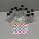 STARSIDE 12 oz Glass Juice Bottles with Lids 12 Pack - Square Reusable Drinking Jars for Juicing, Milk, Kombucha - Includes 1 Bottle Brush, 12 Colored Labels