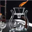 Aoheuo Glass Flower Teapot Clear Kettle Best Heat Resistant Tea Set For Office Home Table Decor (Tea-Glass crystal)