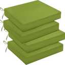 downluxe Outdoor Chair Cushions Set of 4 for Patio Furniture, Water-Resistant Square Corner Patio Chair Cushions with Ties, High Density Foam Outdoor Seat Cushion, 18.5" X 16" X 3", Sage Green