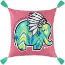 Rizzy Home | T13475 | Poly Fill Decorative Pillow | 18"x18" Light Blue Animal Print