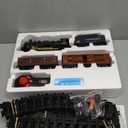 Train Set with Remote Control,Electric Train Track Around Christmas Tree W/Cargo Vehicle,Light & Sounds,Alloy Steam Locomotive Engine Train Toy Gift for Boys Girls 4 5 6 7 8 9 10