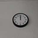 AKCISOT Atomic 10 Inch Wall Clock Analog Clocks for Indoor Kitchen, Battery Operated Clock for Bedroom Office Classroom Living Room(Black)