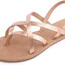 Women's Gladiator Flat Sandals Fisherman Strappy Sandals Ankle Strap Sandals (5.5)
