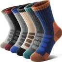 Anlisim Kids Merino Wool Hiking Socks Boys Girls Toddlers Thermal Winter Warm Boot Thick Cushion Gift Socks 6 Pairs (1-3T, Check)