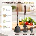 Titanium Spatula Set of 3 for Kitchen, Kitchen Utensil Set Pure Titanium, Food Grade, High Heat Resistant Cooking Utensils, Easy to Clean, Black