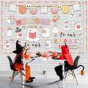 Pasimy Welcome Halloween Bulletin Board Set Cute Ghost Reading Classroom Decorations Pastel Boho Spooky Ghost Paper Cutouts for Halloween Door Wall Decor School Office Home Supplies