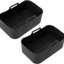 Fryer Silicone Basket, Easy To Clean Handle Design Reusable Nonstick Fryer Silicone Pot for Kitchen (Black)