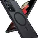 for Samsung Galaxy S21 Ultra Mag Safe Case,Slim Shockproof Protective Cover with Magnetic,Frosted Hard Back Soft Silicone TPU Bumper Phone Case Compatible Galaxy S21 Ultra 6.8inch,Matte black