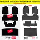 Floor Mats & Trunk mat for 2021-2024 2025 Chevrolet Suburban 8 Seats with 2nd Row Bench Seatsnot fit 7 Seats/GMC Yukon (Only Fit XL)TPE Floor Liners & Trunk mat for Chevy Suburban