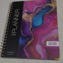 HARDCOVER 2026 Planner, 8.5"x11": 14 Months (November 2025 - December 2026), Daily Weekly Monthly Planner, Yearly Agenda, Bookmark, Pocket Folder and Sticky Note Set (Pink Purple Marble)