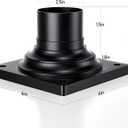 YSN 3 Inch Pier Mount Base 2 Packs, Cast Aluminum Outdoor Post Light Mounting Base, Black Pier Mount Adapter for 3" Post Lights, Parts Kits Included, 6" L x 6" W x 4.5" H