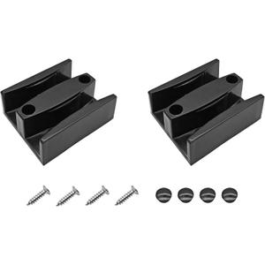2pcs Shower Door Guides, Glass Door Limit Slide with Stainless Steel Screws (Black) (black 60x50x20mm)