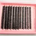 2 x False Eyelashes100 D,Lash Clusters 10-18mm C/D Curl, 168-300PCS Faux Mink DIY Eyelash Extensions, Soft Thin Band Wispy Individual Lashes for Beginners 1#