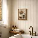 Rustic Farmhouse Bathroom Wall Art, Vintage Floral Canvas Print for Restroom Toilet, Distressed Metal Pitcher and Dried Flower Artwork, Neutral Country Style Home Decor for Living Room Bedroom 8x10 Inch Framed