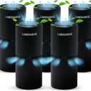 LabCharge Small Ionic Air Purifier for Home & Bedroom  Silent HEPA Filter  Covers 250 Sq Ft - Free Cleaner for Pets, Hair, Smoke, Dust, Odors & Dander  Compact & Black Design - Pack of 5