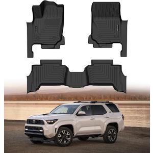 Floor Mats for 2026 2025 Toyota 4Runner Fuel 5 Seats (Not for Hybrid/EV) All Weather Floor Liners TPE Rubber Fit for Toyota 4-Runner 2025 2026 Anti-Slip Full Set Automobile Mats Accessories