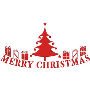Family Merry Christmas Loving Quote Wall Decal Decoration Christmas Tree Silhouette Christmas Gifts Presents Holiday Gift Lasts Years and Easily Removable - Size: 20 in(W) x 14 in(H)