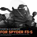 New Motorcycle Windshield Deflector Compatible with Can Am Spyder F3-S, Windscreen Acrylic Aluminum Alloy Bracket Air Deflectors Spoiler Protector for Spyder F3 F3-S