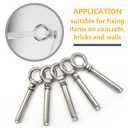 5Pcs Expansion Eye Bolt M8x90mm 304 Stainless Steel Expansion Screws Heavy Duty Ring Lifting Expansion Anchor Eyebolt Closed Hook Wall Concrete Eye Bolt Fasteners (M8*90MM)