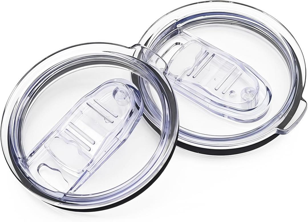 2PCS 40 oz Tumbler Replacement Lid Only Compatible with Silver Buffalo Stainless Steel Tumbler, Reusable Tumbler Cover, Spill Proof, Straw Friendly, BPA Free (2 Pcs)