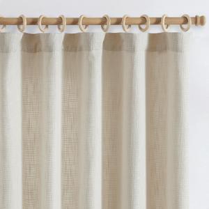 jinchan Burlap Look Curtains 84 Inches Long Textured Curtain for Living Room Light Filtering Farmhouse Drapes Rod Pocket Window Curtain Drape for Bedroom 2 Panels Off White Curtains