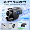 NACS to CCS UL2252 Certified500A/1000V DC Adapter, Tesla Super Charger to CCS Adapter For Nissan,Volkswagen,Toyota,BMW,Audi,Porsche,Rivian,GM,Mercedes,Volvo,Hyundai,Kia,Honda,Acura to Tesla Adapter