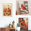 Cardinal Diamond Art Kits for Adults - 4 Pcs DIY Spring Summer Autumn Winter Full Drill Diamond Paintings for Beginners 5D Round Birds Gem Art Craft Home Wall Decor 9.84 x 13.7 Inches