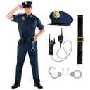 Morph Police Costume Mens Cop Costume Police Uniform Mens Cop Outfit Adult Halloween L