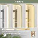 LED Bathroom Mirror with Lights, 48x28 Inch Gold Metal Framed LED Mirror for Bathroom, 3 Colors and Stepless Dimmable Wall Mounted Lighted Bathroom Vanity Mirror, Anti-Fog, Memory