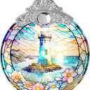 Stained Glass Suncatcher, Jocidea Lighthouse Ornament, Christmas Ornaments, Holidays Ornaments, Christmas Tree Decor, Lighthouse Decor for Home, Lighthouse Gifts